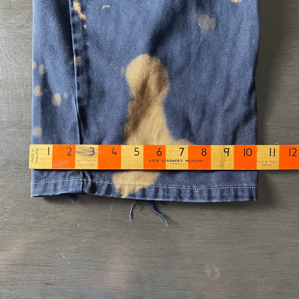 Raw Edge Grunge Y2K Bleach Splatter Distressed Carpenter Jeans Black 34x34 - Picture 13 of 14